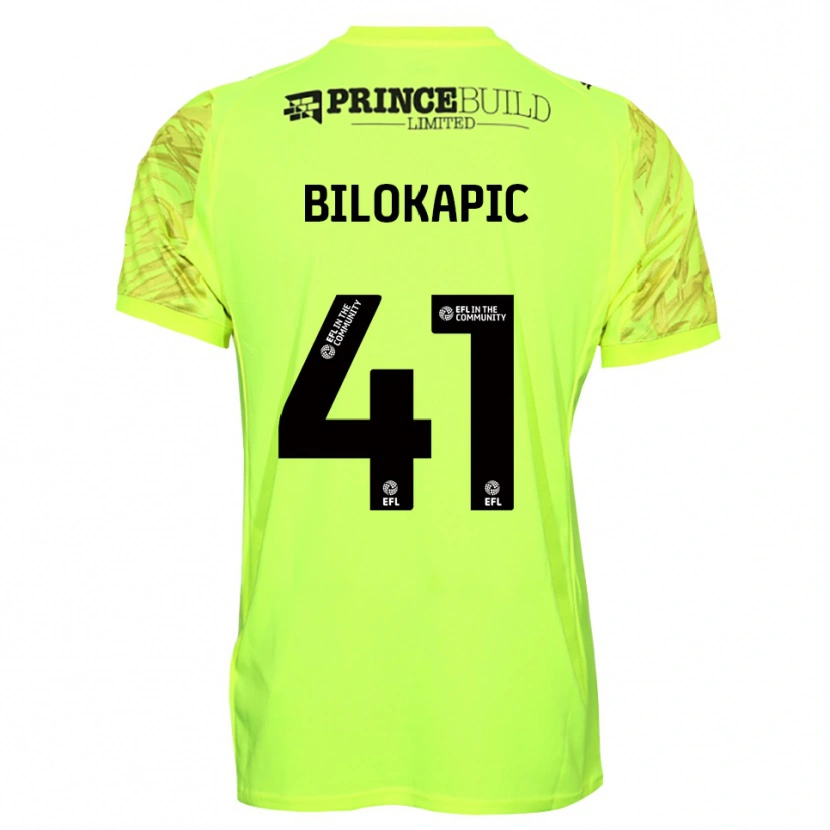 Danxen Criança Nicholas Bilokapic #41 Preto Verde Fluorescente Camisola Guarda-Redes 2025/26 Camisa Brasil