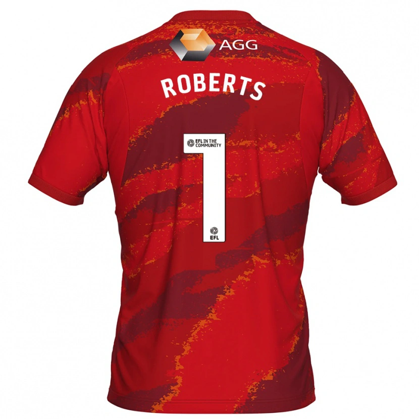 Danxen Criança Liam Roberts #1 Branco Vermelho Camisola Guarda-Redes 2025/26 Camisa Brasil