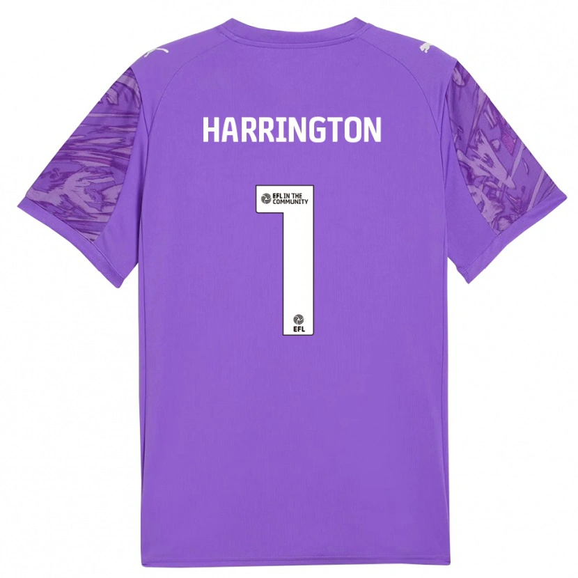 Danxen Criança David Harrington #1 Vermelho Roxo Camisola Guarda-Redes 2025/26 Camisa Brasil