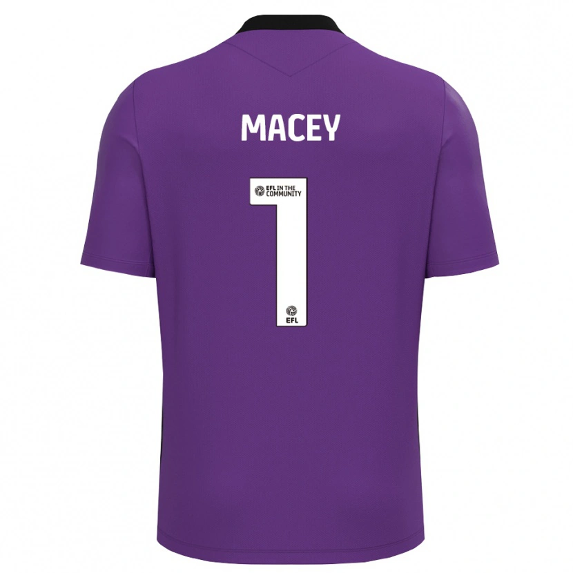 Danxen Criança Matt Macey #1 Branco Roxo Camisola Guarda-Redes 2025/26 Camisa Brasil
