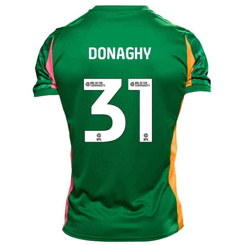 Danxen Criança Tom Donaghy #31 Laranja Verde Camisola Guarda-Redes 2025/26 Camisa Brasil