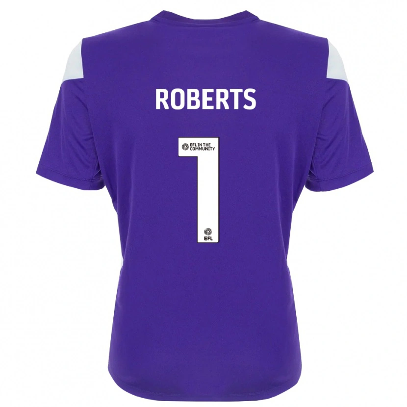 Danxen Criança Myles Roberts #1 Branco Roxo Camisola Guarda-Redes 2025/26 Camisa Brasil