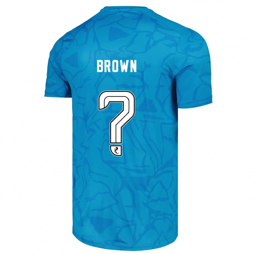 Danxen Criança Fraser Brown #0 Branco Azul Camisola Guarda-Redes 2025/26 Camisa Brasil