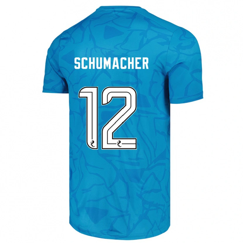 Danxen Criança Noa Schumacher #12 Branco Azul Camisola Guarda-Redes 2025/26 Camisa Brasil