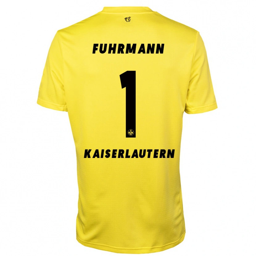 Danxen Criança Lasse Fuhrmann #1 Amarelo Preto Camisola Guarda-Redes 2025/26 Camisa Brasil
