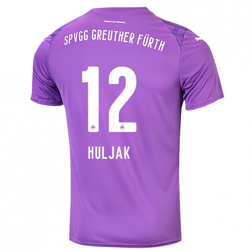 Danxen Criança Dominik Huljak #12 Roxo Branco Camisola Guarda-Redes 2025/26 Camisa Brasil