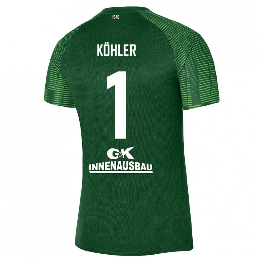 Danxen Criança Lucas Köhler #1 Verde Escuro Preto Camisola Guarda-Redes 2025/26 Camisa Brasil