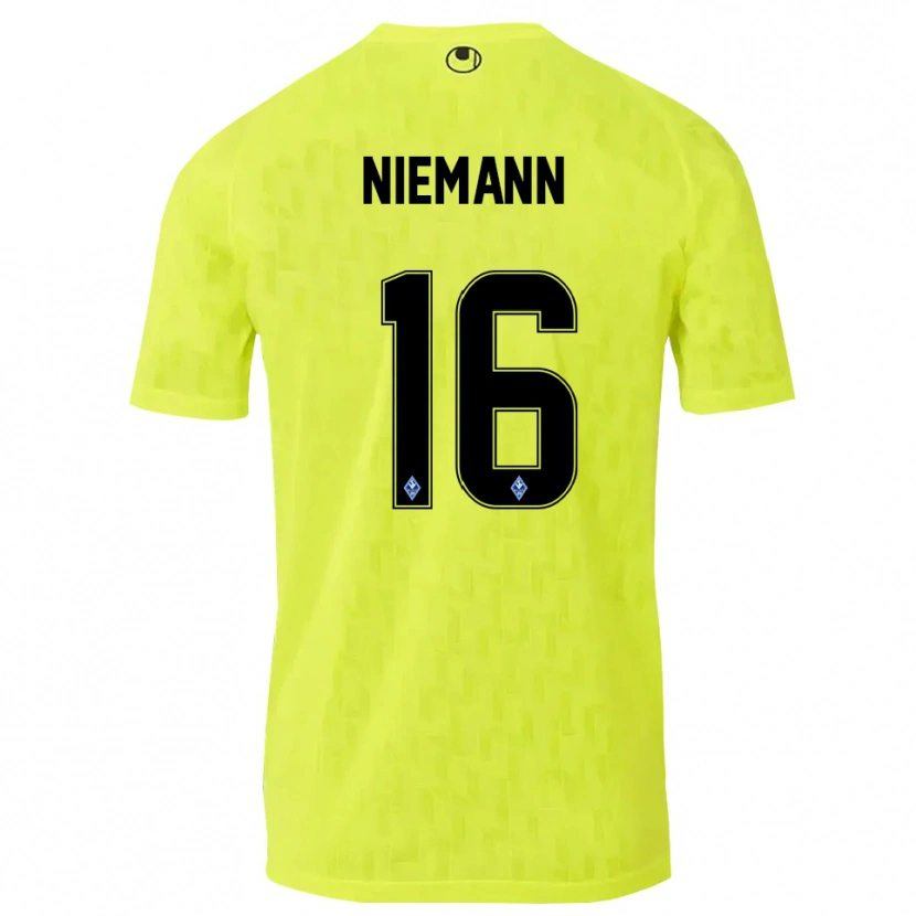 Danxen Criança Jan Niemann #16 Amarelo Preto Camisola Guarda-Redes 2025/26 Camisa Brasil