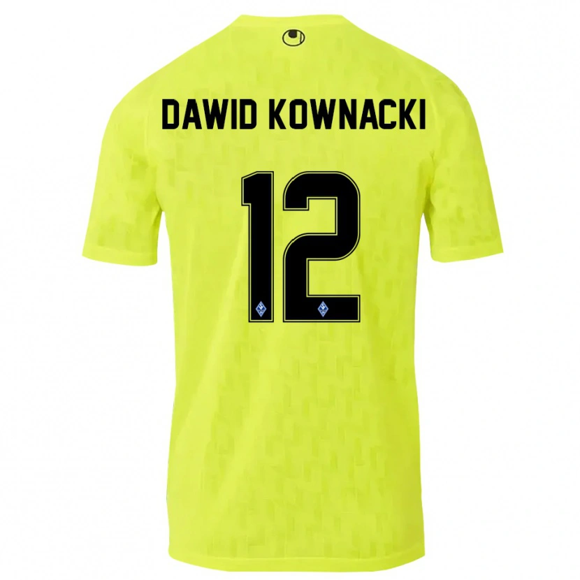 Danxen Criança Jakub Dawid Kownacki #12 Amarelo Preto Camisola Guarda-Redes 2025/26 Camisa Brasil
