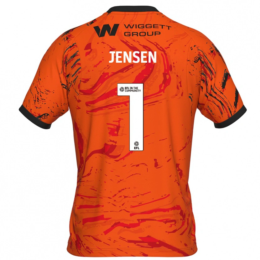 Danxen Criança Lukas Jensen #1 Laranja Preto Camisola Guarda-Redes 2025/26 Camisa Brasil