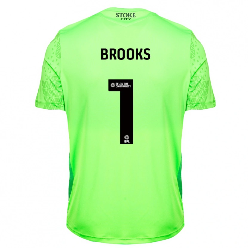 Danxen Criança Alfie Brooks #1 Verde Preto Camisola Guarda-Redes 2025/26 Camisa Brasil