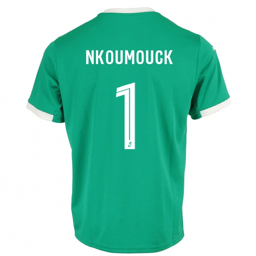 Danxen Criança Marc-Anthony Nkoumouck #1 Verde Branco Camisola Guarda-Redes 2025/26 Camisa Brasil