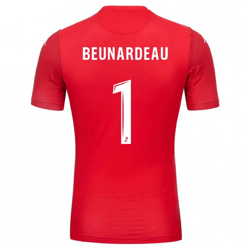 Danxen Criança Quentin Beunardeau #1 Branco Vermelho Camisola Guarda-Redes 2025/26 Camisa Brasil