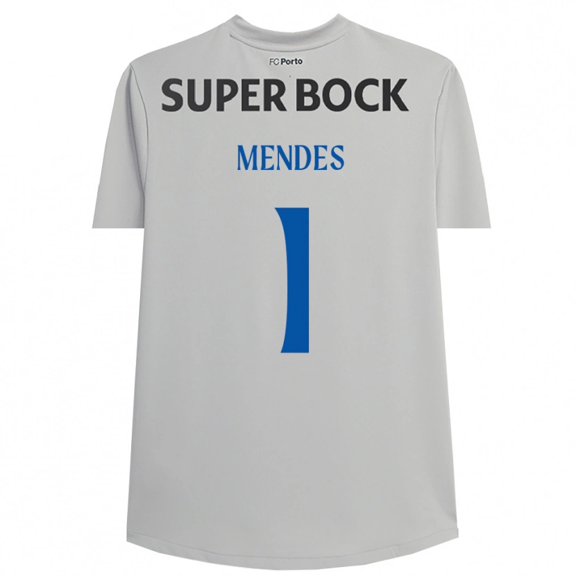 Danxen Criança Francisco Mendes #1 Cinza Claro Preto Camisola Guarda-Redes 2025/26 Camisa Brasil