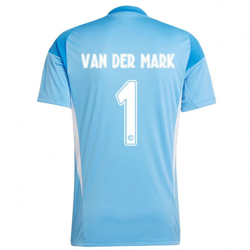 Danxen Criança Jesper van der Mark #1 Azul Claro Branco Camisola Guarda-Redes 2025/26 Camisa Brasil