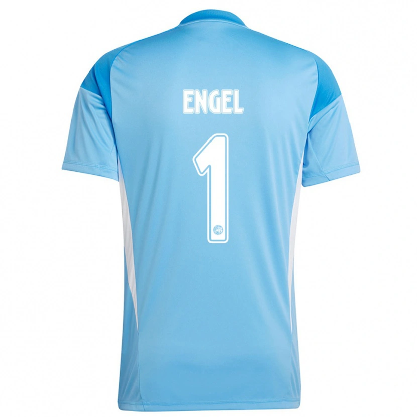 Danxen Criança Mark Engel #1 Azul Claro Branco Camisola Guarda-Redes 2025/26 Camisa Brasil