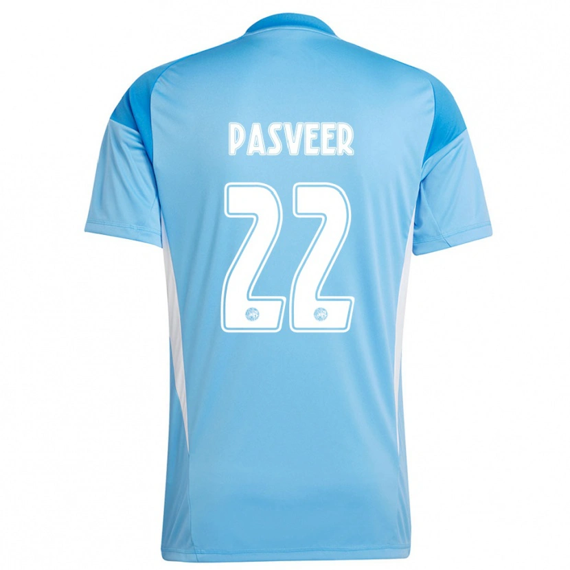 Danxen Criança Remko Pasveer #22 Azul Claro Branco Camisola Guarda-Redes 2025/26 Camisa Brasil