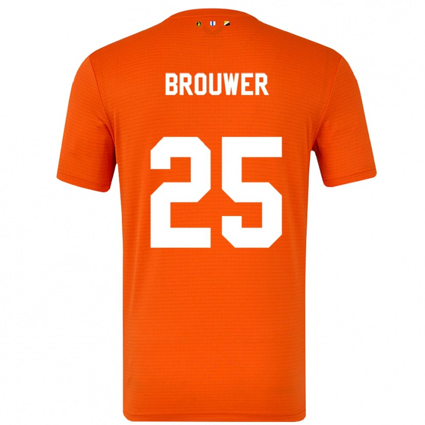 Danxen Criança Michael Brouwer #25 Laranja Preto Camisola Guarda-Redes 2025/26 Camisa Brasil
