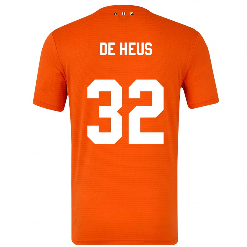 Danxen Criança Loïs De Heus #32 Laranja Preto Camisola Guarda-Redes 2025/26 Camisa Brasil