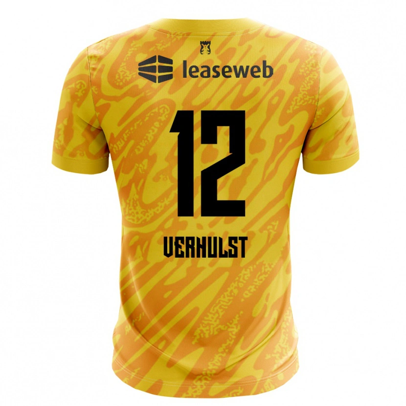 Danxen Criança Hobie Verhulst #12 Laranja Amarelo Preto Camisola Guarda-Redes 2025/26 Camisa Brasil