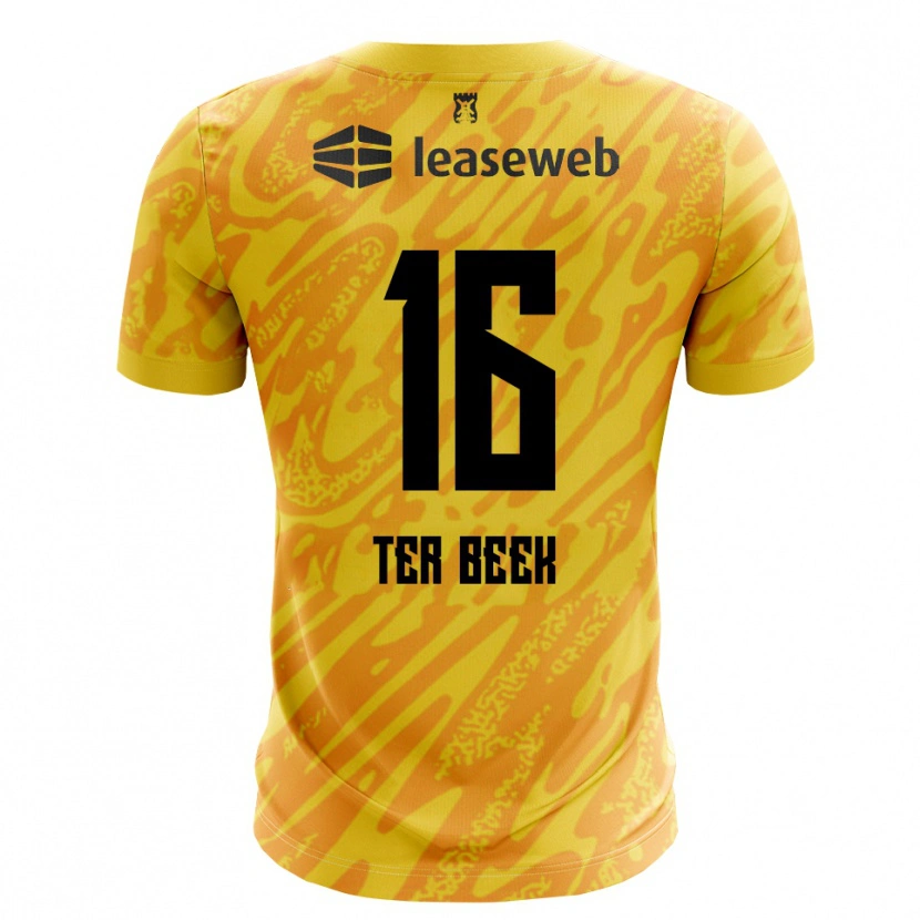 Danxen Criança Kai ter Beek #16 Laranja Amarelo Preto Camisola Guarda-Redes 2025/26 Camisa Brasil