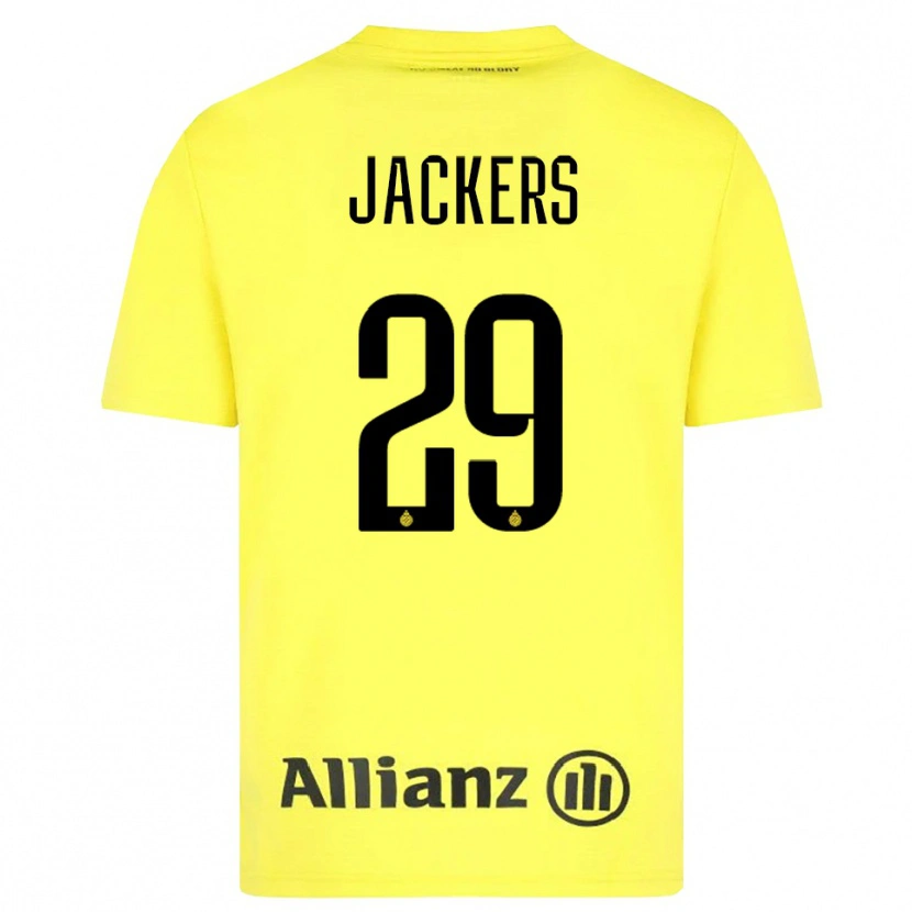 Danxen Criança Nordin Jackers #29 Amarelo Preto Camisola Guarda-Redes 2025/26 Camisa Brasil
