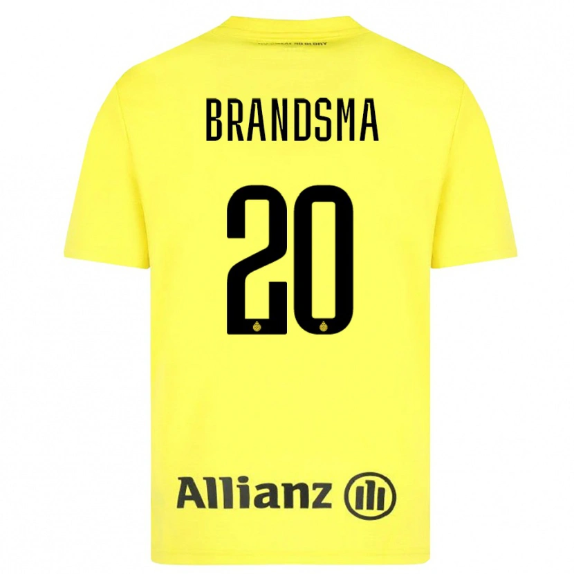 Danxen Criança Ilke Brandsma #20 Amarelo Preto Camisola Guarda-Redes 2025/26 Camisa Brasil