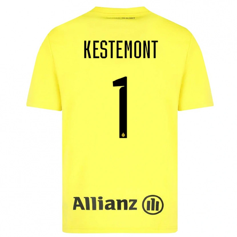 Danxen Criança Thibeau Kestemont #1 Amarelo Preto Camisola Guarda-Redes 2025/26 Camisa Brasil