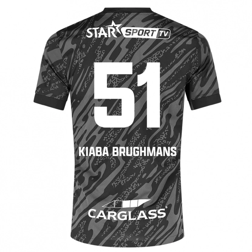 Danxen Criança Lucca Brughmans #51 Cinza Escuro Preto Camisola Guarda-Redes 2025/26 Camisa Brasil