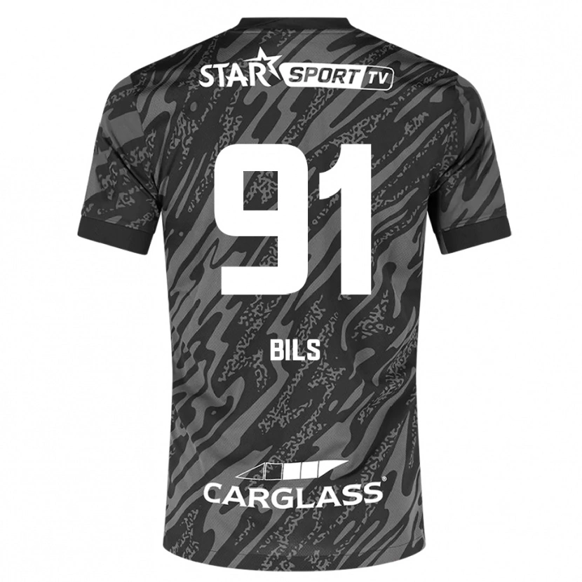 Danxen Criança Elise Bils #91 Cinza Escuro Preto Camisola Guarda-Redes 2025/26 Camisa Brasil