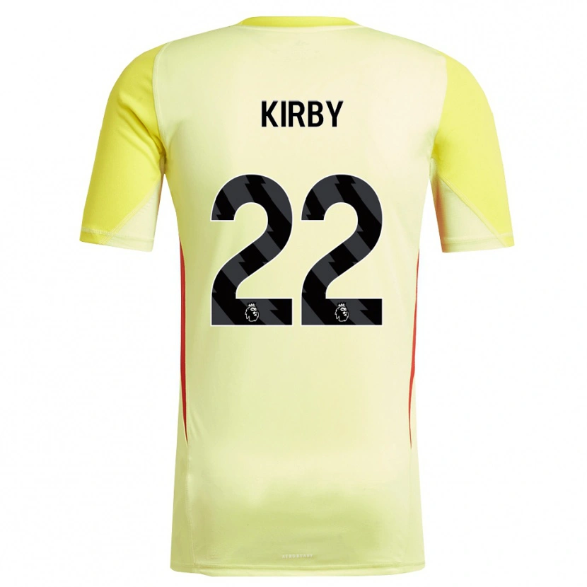 Danxen Criança Faye Kirby #22 Amarelo Vermelho Camisola Guarda-Redes 2025/26 Camisa Brasil