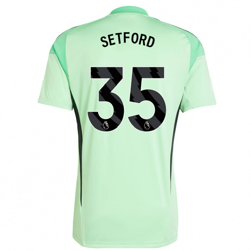Danxen Criança Tommy Setford #35 Verde Claro Preto Camisola Guarda-Redes 2025/26 Camisa Brasil