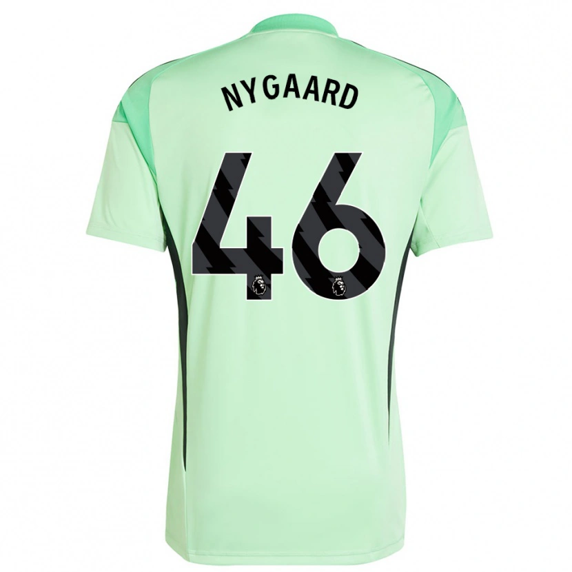 Danxen Criança Lucas Nygaard #46 Verde Claro Preto Camisola Guarda-Redes 2025/26 Camisa Brasil