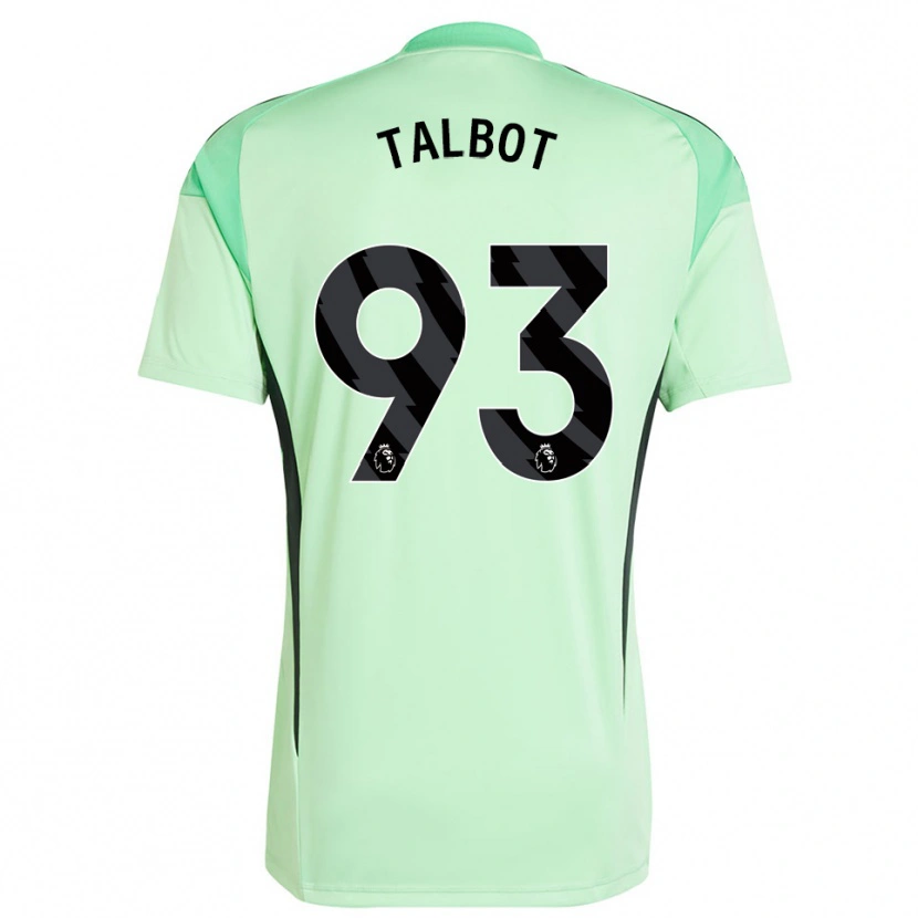 Danxen Criança Jack Talbot #93 Verde Claro Preto Camisola Guarda-Redes 2025/26 Camisa Brasil