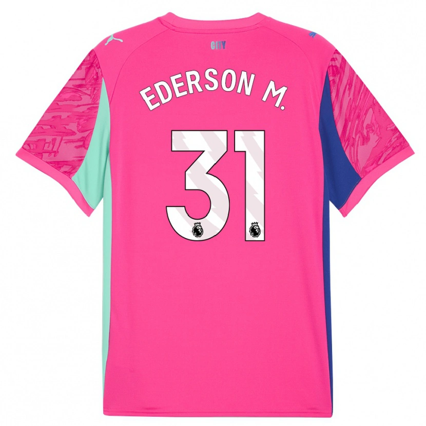 Danxen Criança Ederson #31 Rosa Rosa Camisola Guarda-Redes 2025/26 Camisa Brasil
