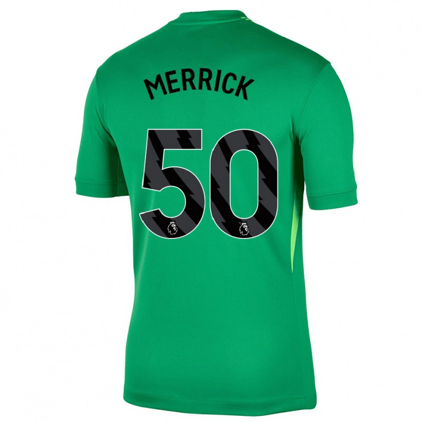 Danxen Criança Max Merrick #50 Verde Preto Camisola Guarda-Redes 2025/26 Camisa Brasil