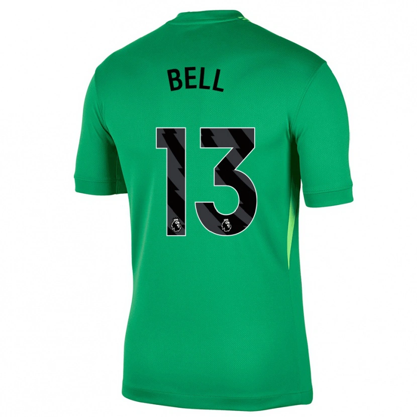 Danxen Criança Toby Bell #13 Verde Preto Camisola Guarda-Redes 2025/26 Camisa Brasil