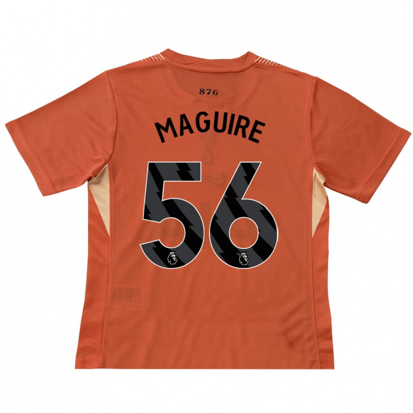 Danxen Criança Aaron Maguire #56 Laranja Preto Camisola Guarda-Redes 2025/26 Camisa Brasil