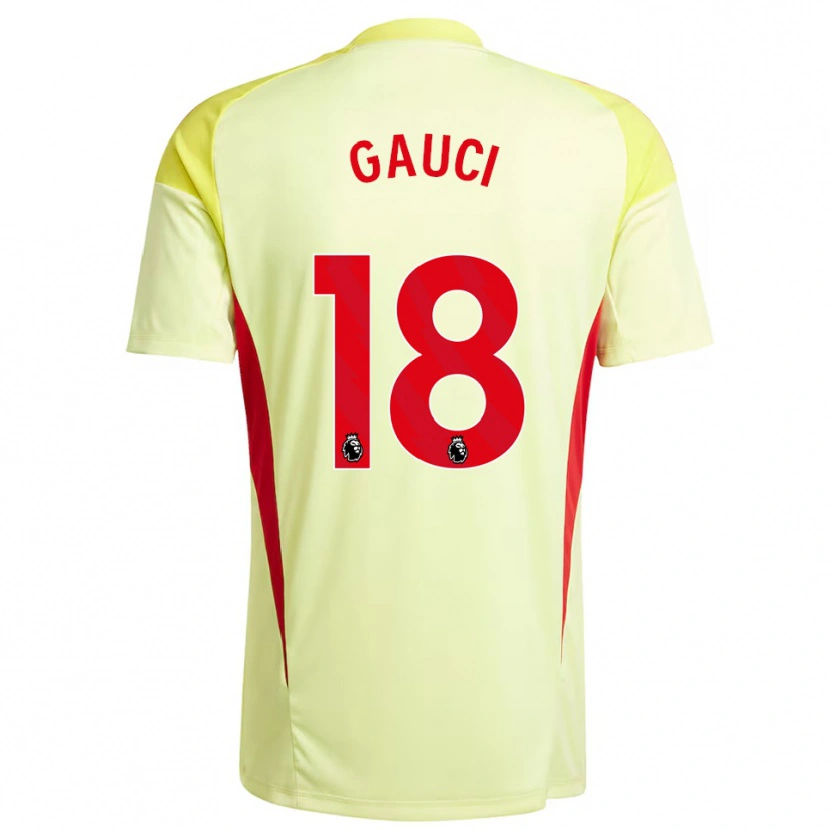 Danxen Criança Joe Gauci #18 Amarelo Claro Camisola Guarda-Redes 2025/26 Camisa Brasil