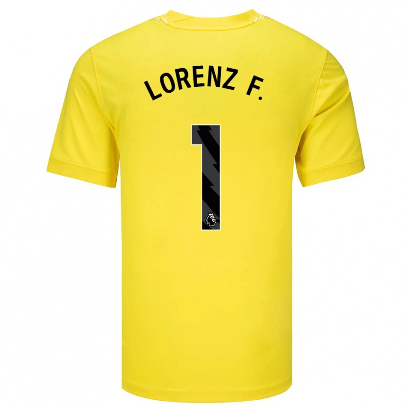 Danxen Criança Lorenz Ferdinand #1 Amarelo Preto Camisola Guarda-Redes 2025/26 Camisa Brasil