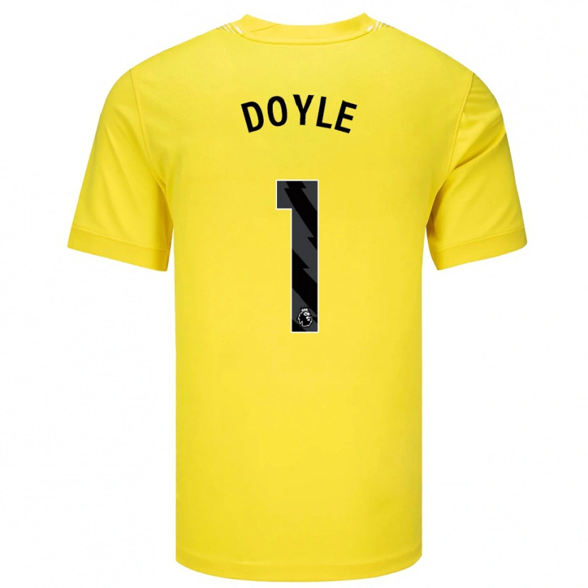 Danxen Criança Liam Doyle #1 Amarelo Preto Camisola Guarda-Redes 2025/26 Camisa Brasil