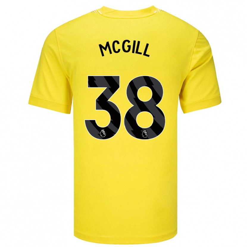 Danxen Criança Tom McGill #38 Amarelo Preto Camisola Guarda-Redes 2025/26 Camisa Brasil
