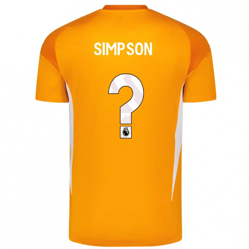 Danxen Criança Carrie Simpson #0 Laranja Branco Camisola Guarda-Redes 2025/26 Camisa Brasil
