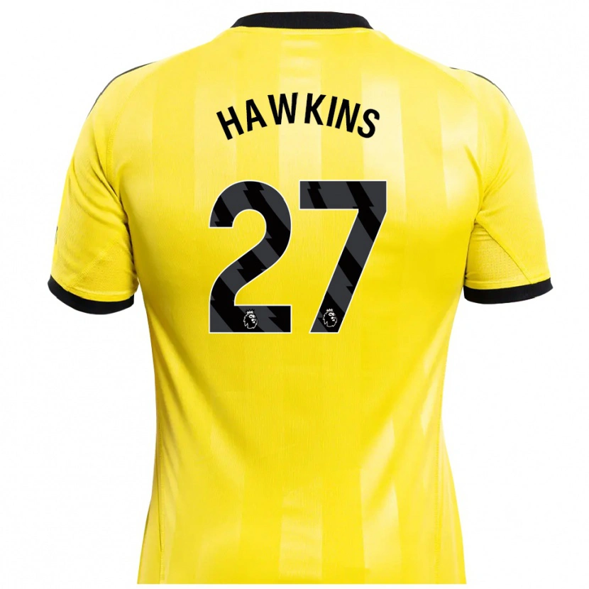 Danxen Criança Hannah Hawkins #27 Amarelo Preto Camisola Guarda-Redes 2025/26 Camisa Brasil