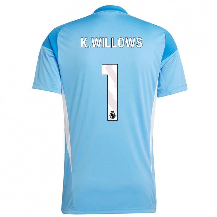 Danxen Criança Keehan Willows #1 Azul Branco Camisola Guarda-Redes 2025/26 Camisa Brasil