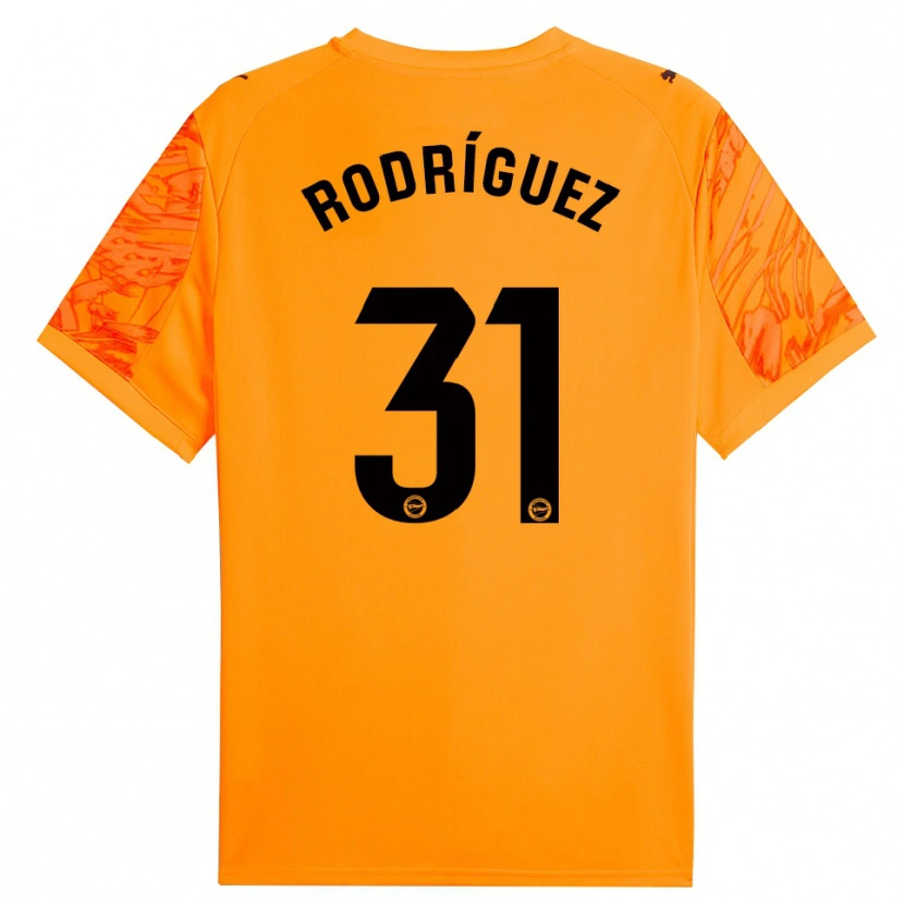 Danxen Criança Adrián Rodríguez #31 Laranja Preto Camisola Guarda-Redes 2025/26 Camisa Brasil