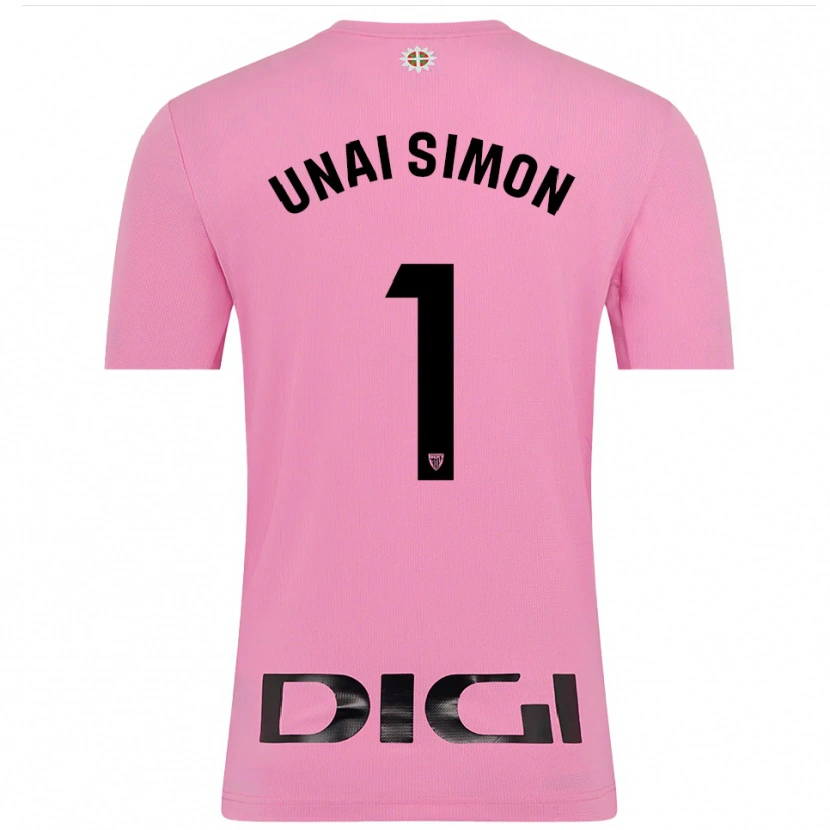 Danxen Criança Unai Simón #1 Rosa Preto Camisola Guarda-Redes 2025/26 Camisa Brasil
