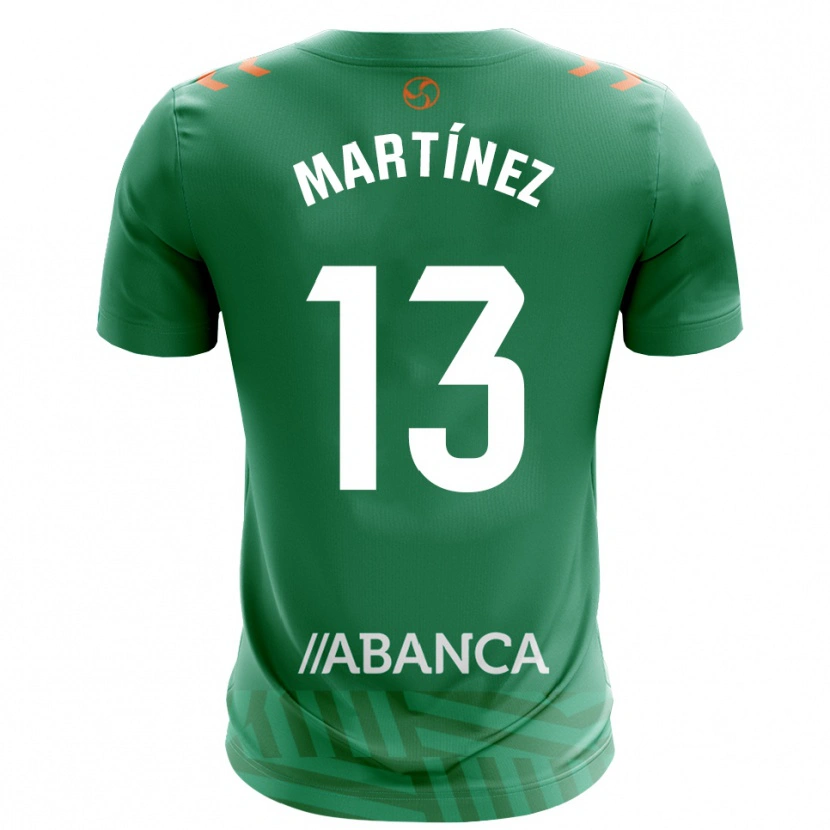 Danxen Criança Naiara Martínez #13 Verde Branco Camisola Guarda-Redes 2025/26 Camisa Brasil