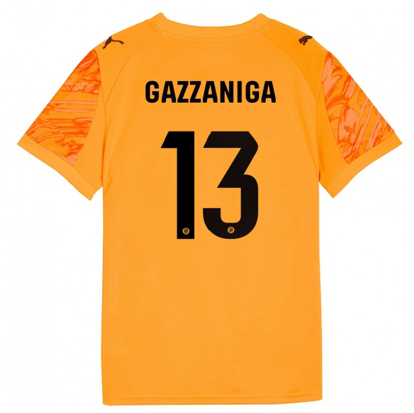 Danxen Criança Paulo Gazzaniga #13 Laranja Preto Camisola Guarda-Redes 2025/26 Camisa Brasil