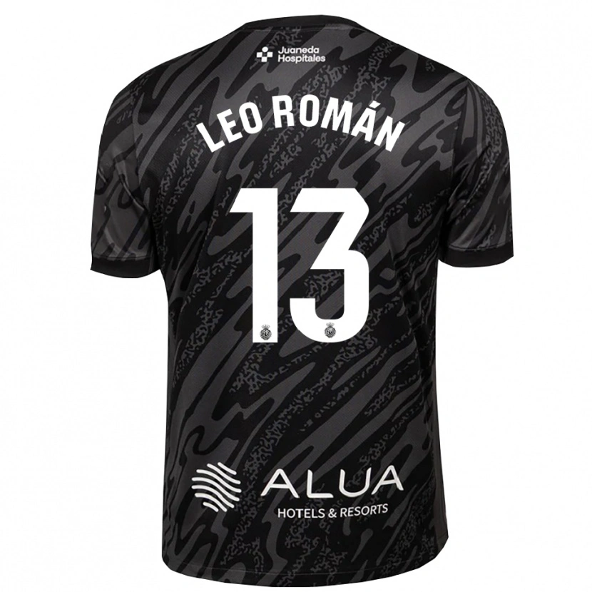Danxen Criança Leo Román #13 Cinza Escuro Preto Camisola Guarda-Redes 2025/26 Camisa Brasil